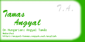 tamas angyal business card